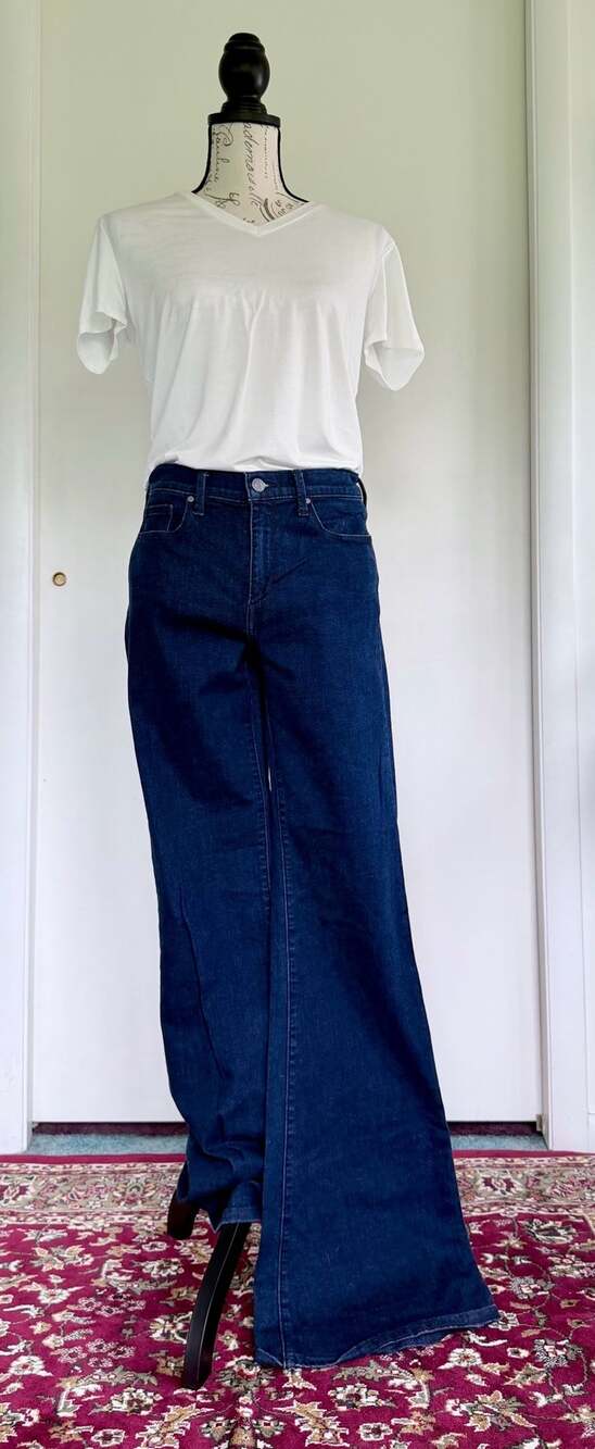 Banana Republic Premium Denim Mid Rise Wide Leg Jeans in Indigo Size 28